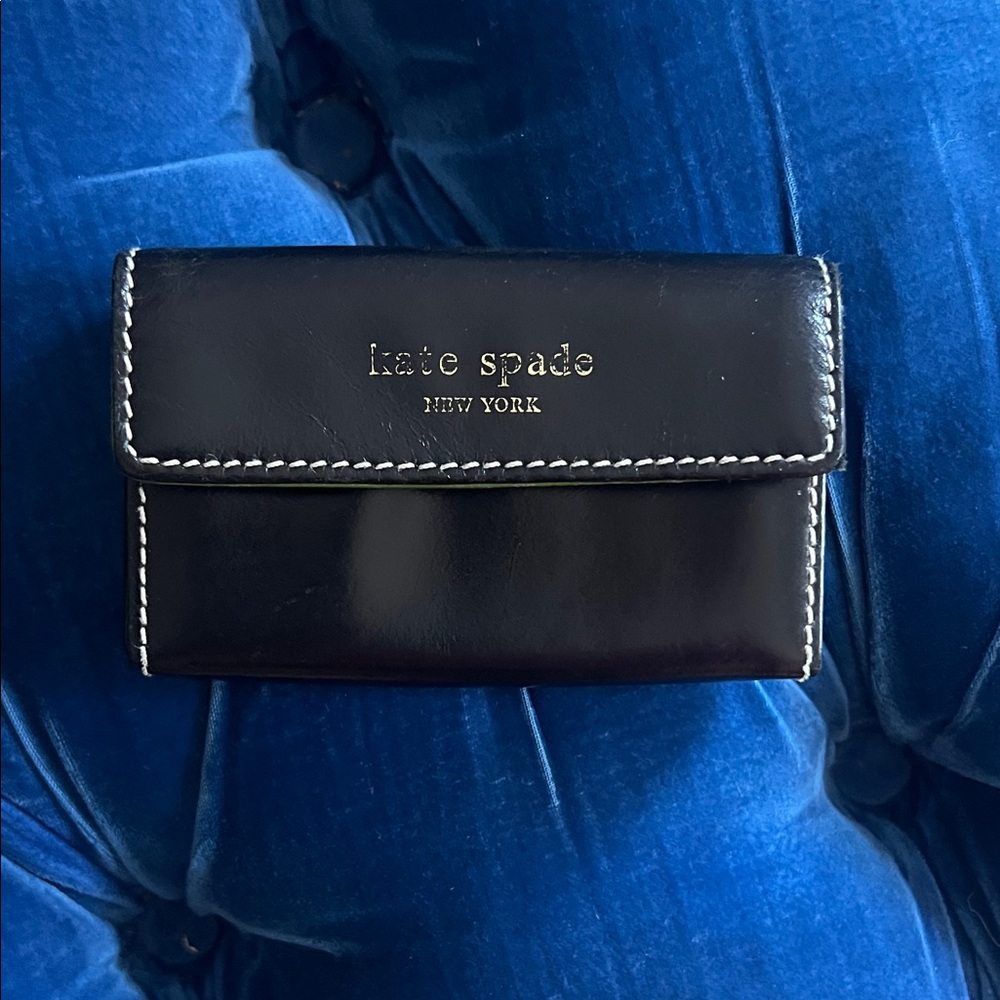 ♠️ Kate Spade Black and Green Leather Wallet ♠️